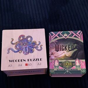 Lot of 2 Craft Hub wooden puzzles Wicked Octopus